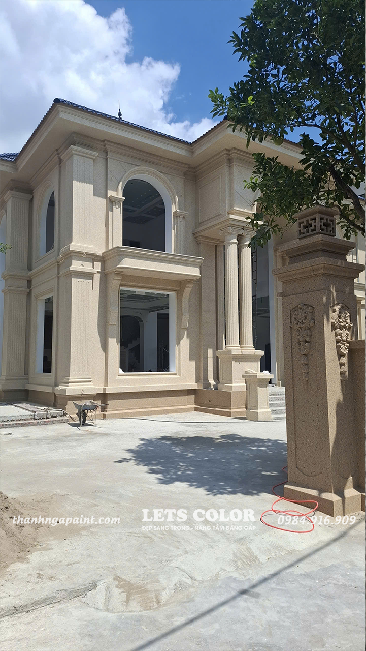 Công trình thi công sơn đá tại Mê Linh Hà Nội