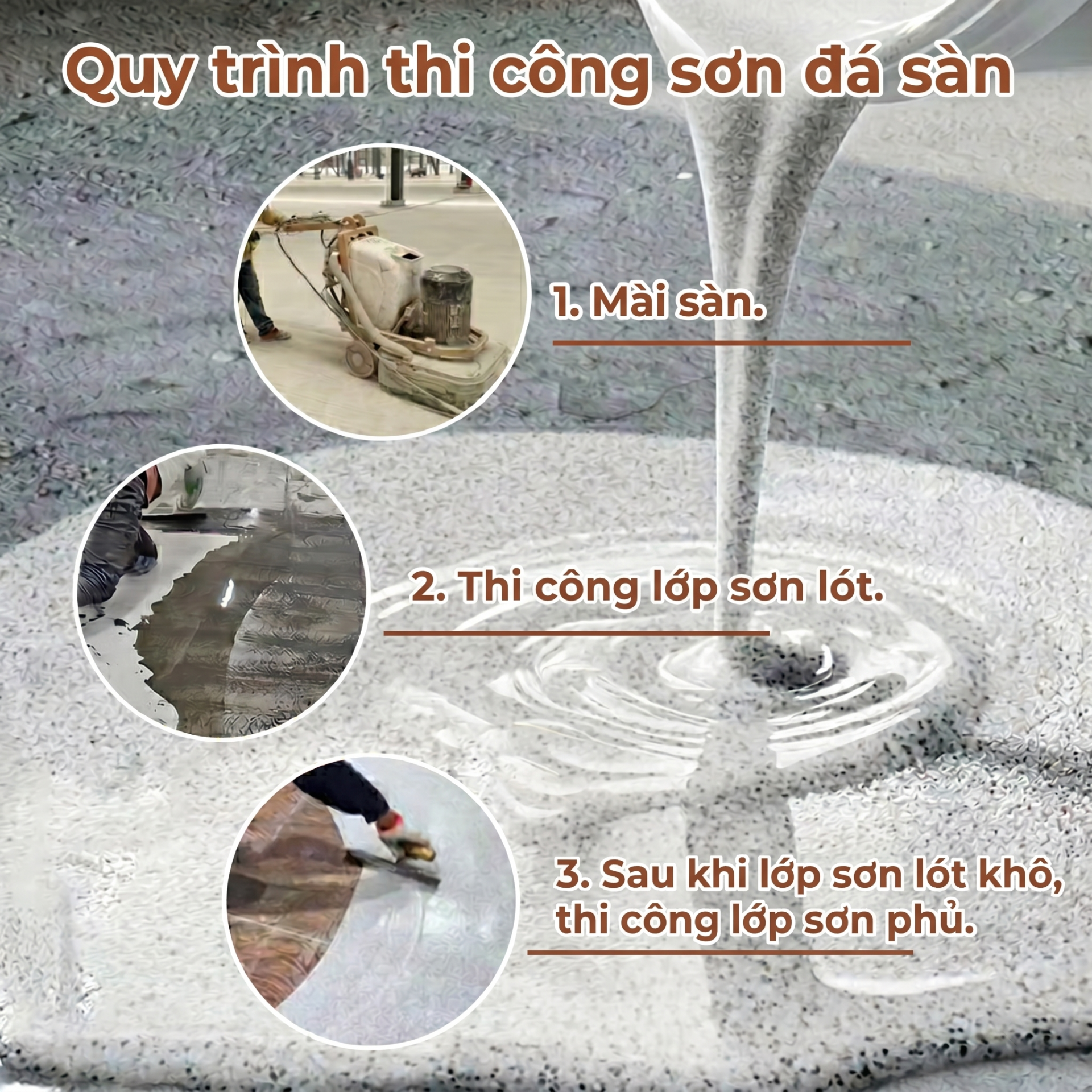 Quy trình thi công sơn đá sàn