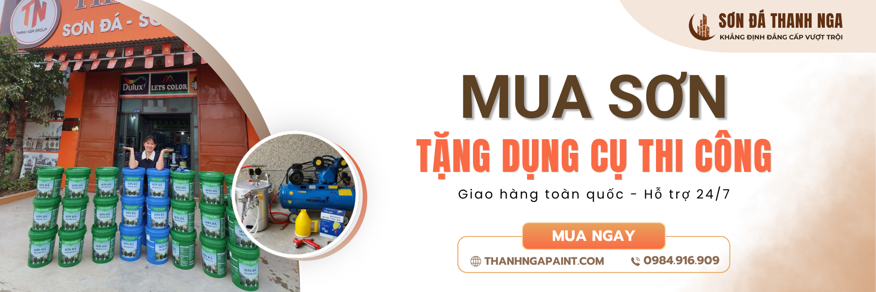 Banner website - Mua sơn tặng dụng cụ sơn